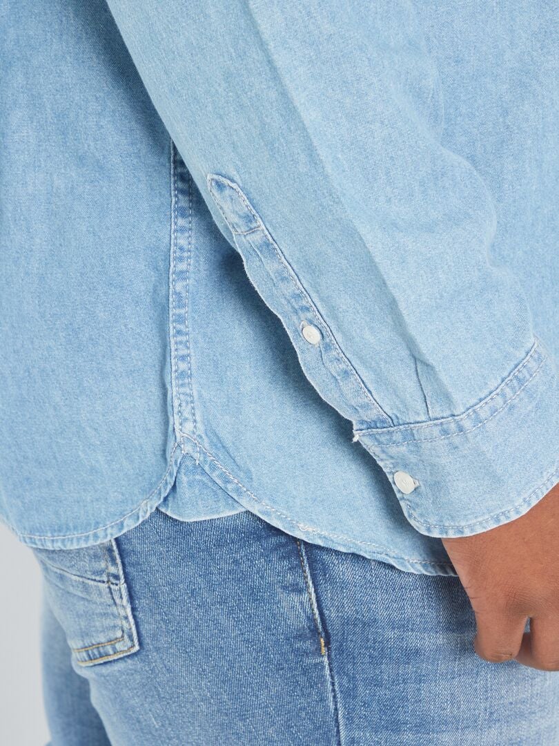 Camicia in jeans con tasca blu - Kiabi