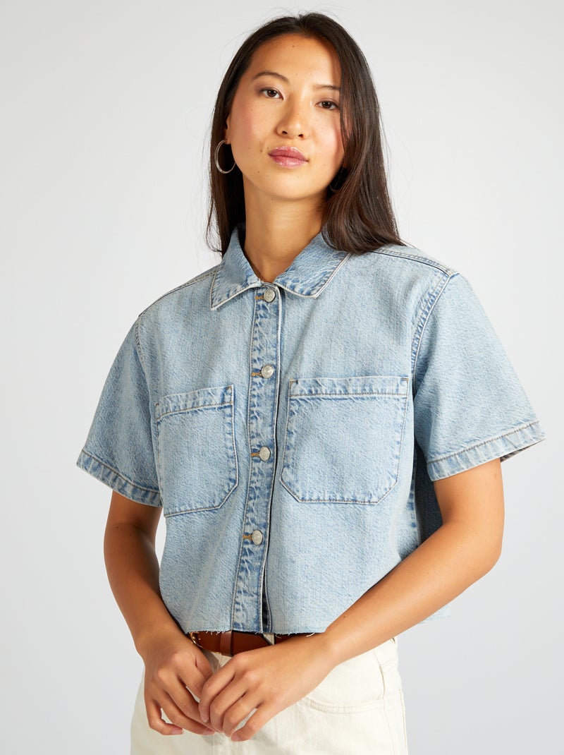 Camicia in jeans cropped BLU - Kiabi