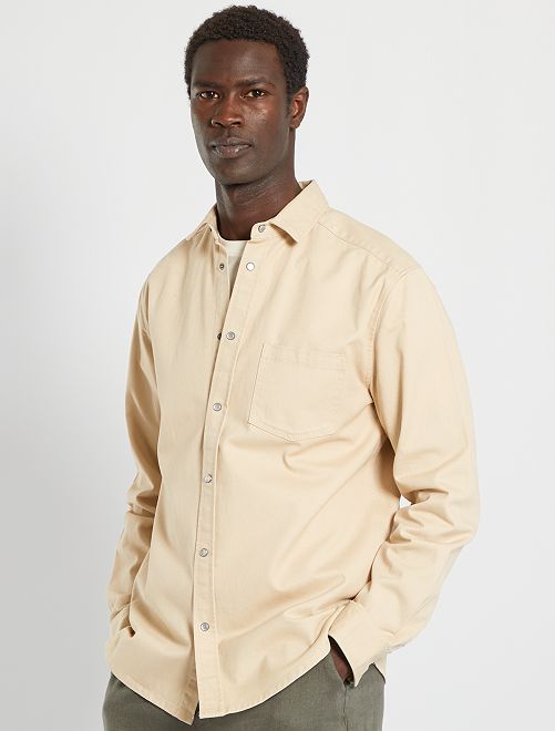 Camicia in jeans regular fit - beige crema - Kiabi - 18.00€