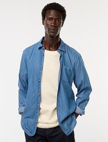 Camicia in jeans tinta unita