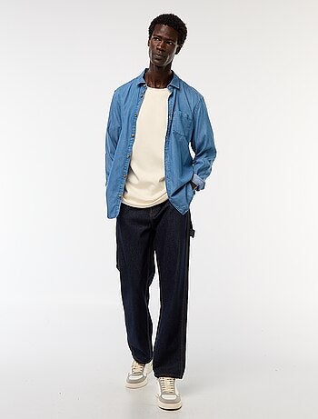 Camicia in jeans tinta unita