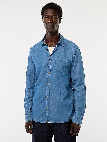 Camicia in jeans tinta unita