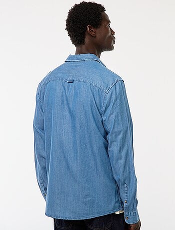 Camicia in jeans tinta unita