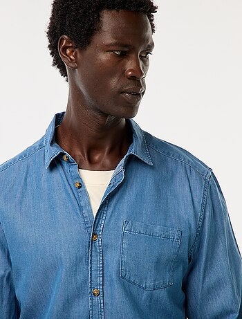 Camicia in jeans tinta unita