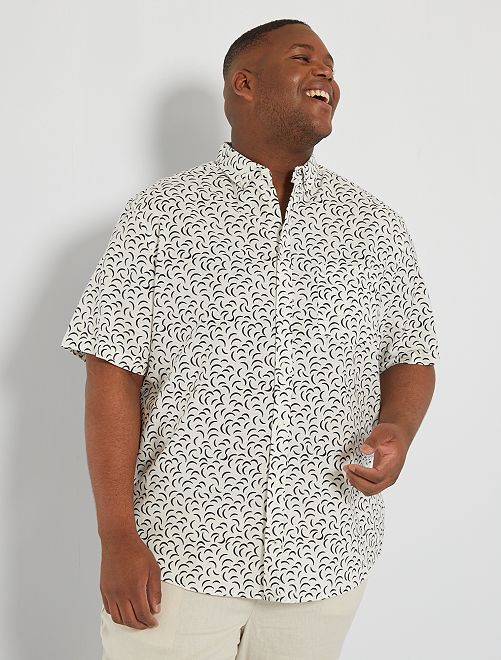 Camicia in lino a fiori - BIANCO - Kiabi - 15.00€