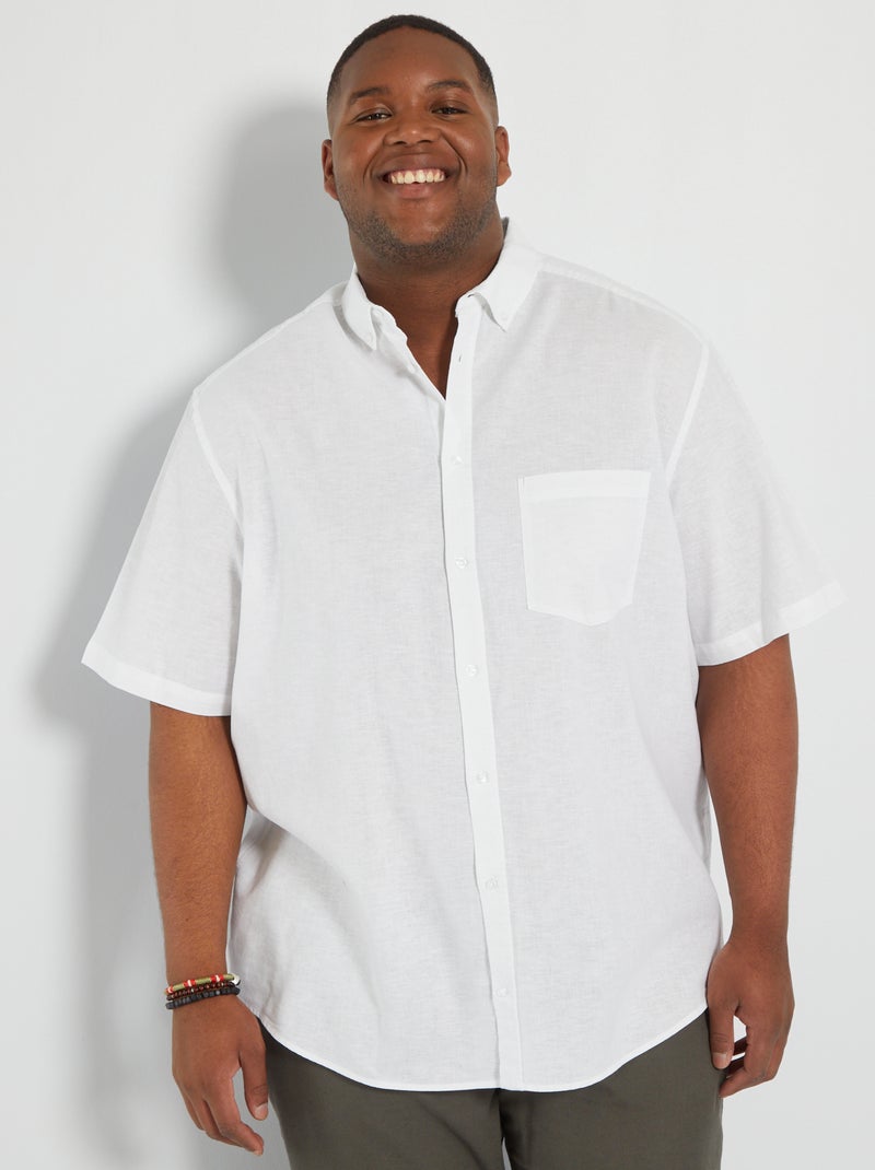 Camicia in lino a fiori Bianco - Kiabi