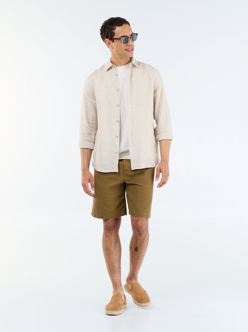 Camicia in lino Beige - Kiabi