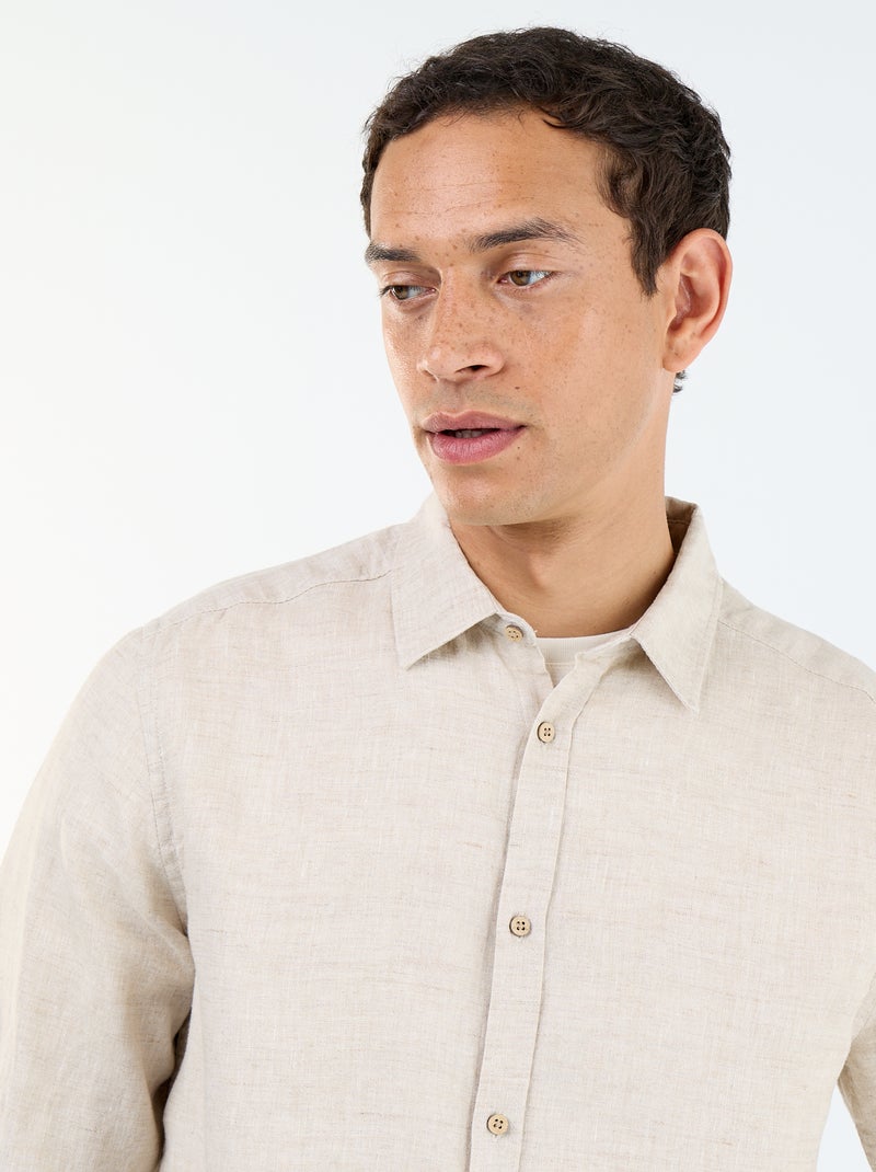 Camicia in lino Beige - Kiabi