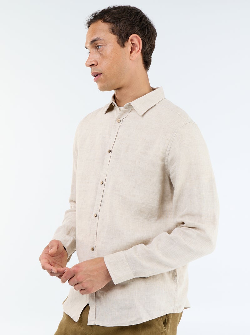 Camicia in lino Beige - Kiabi