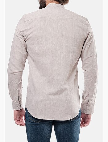 Camicia in lino con collo mao