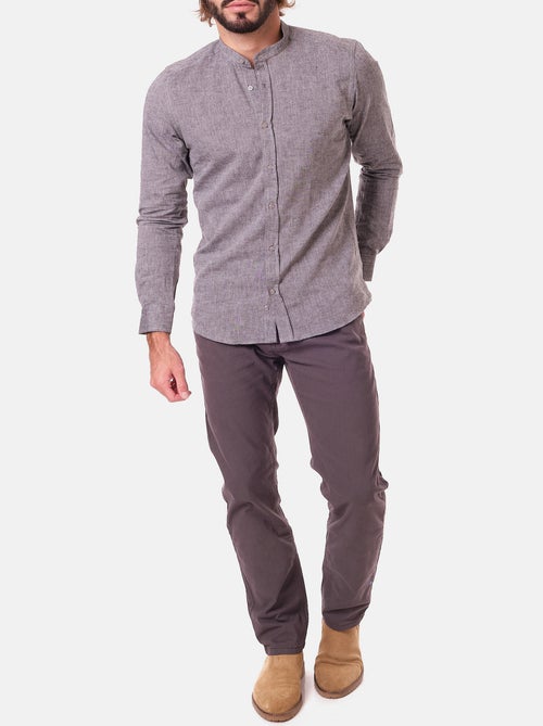 Camicia in lino con collo mao - Kiabi
