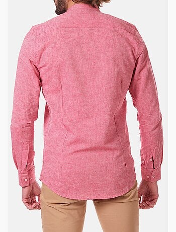 Camicia in lino con collo mao