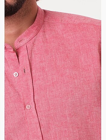 Camicia in lino con collo mao
