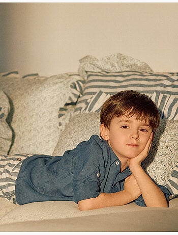 Camicia in lino con maniche arrotolabili You&Me