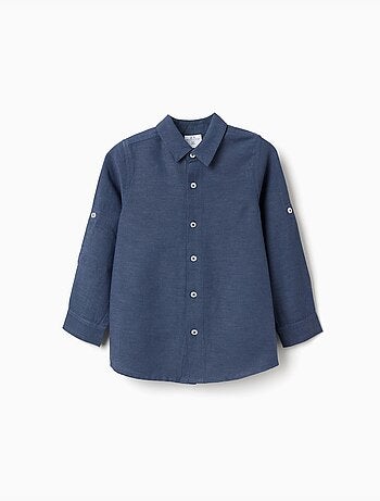 Camicia in lino con maniche arrotolabili You&Me