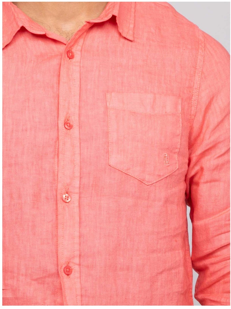 Camicia in lino DALAMO Arancione corallo - Kiabi