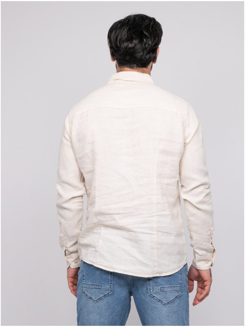 Camicia in lino DALAMO Beige - Kiabi