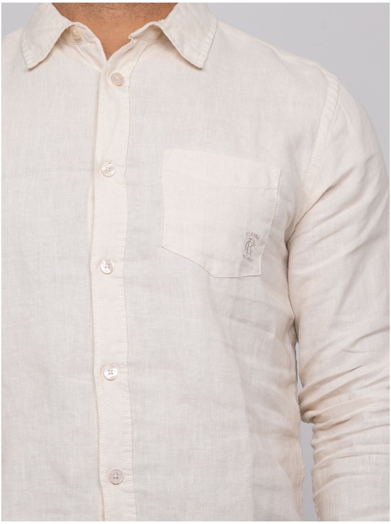 Camicia in lino DALAMO Beige - Kiabi