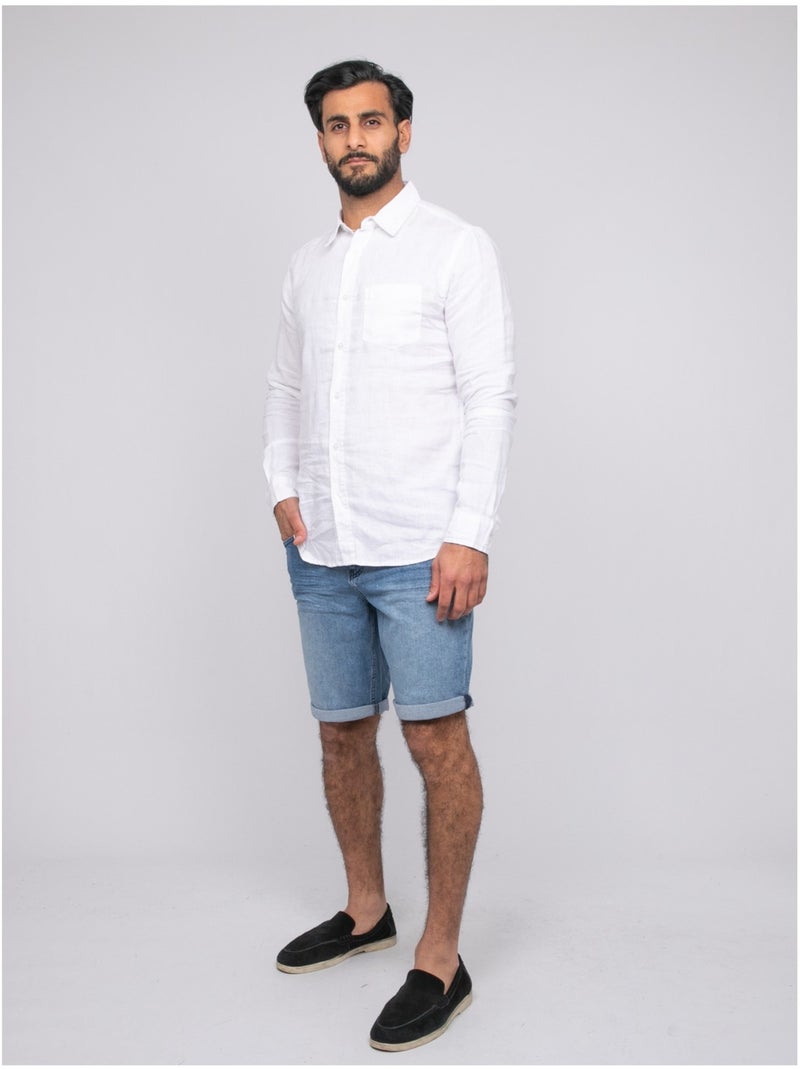 Camicia in lino DALAMO Bianco - Kiabi