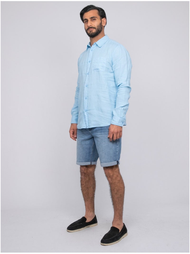 Camicia in lino DALAMO Blu cielo - Kiabi