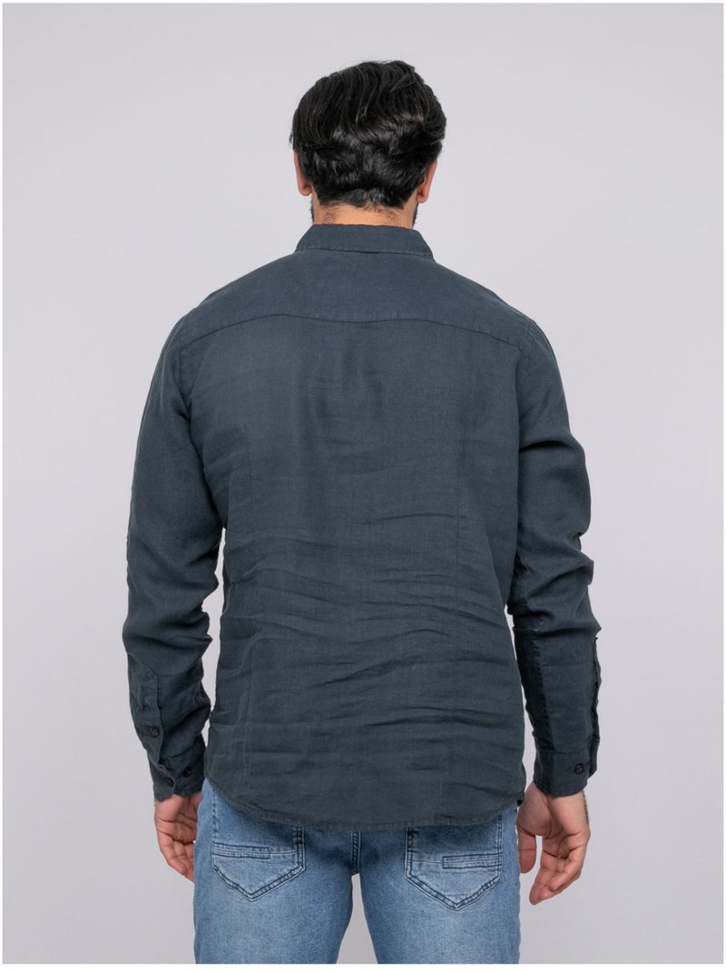 Camicia in lino DALAMO Blu marino - Kiabi