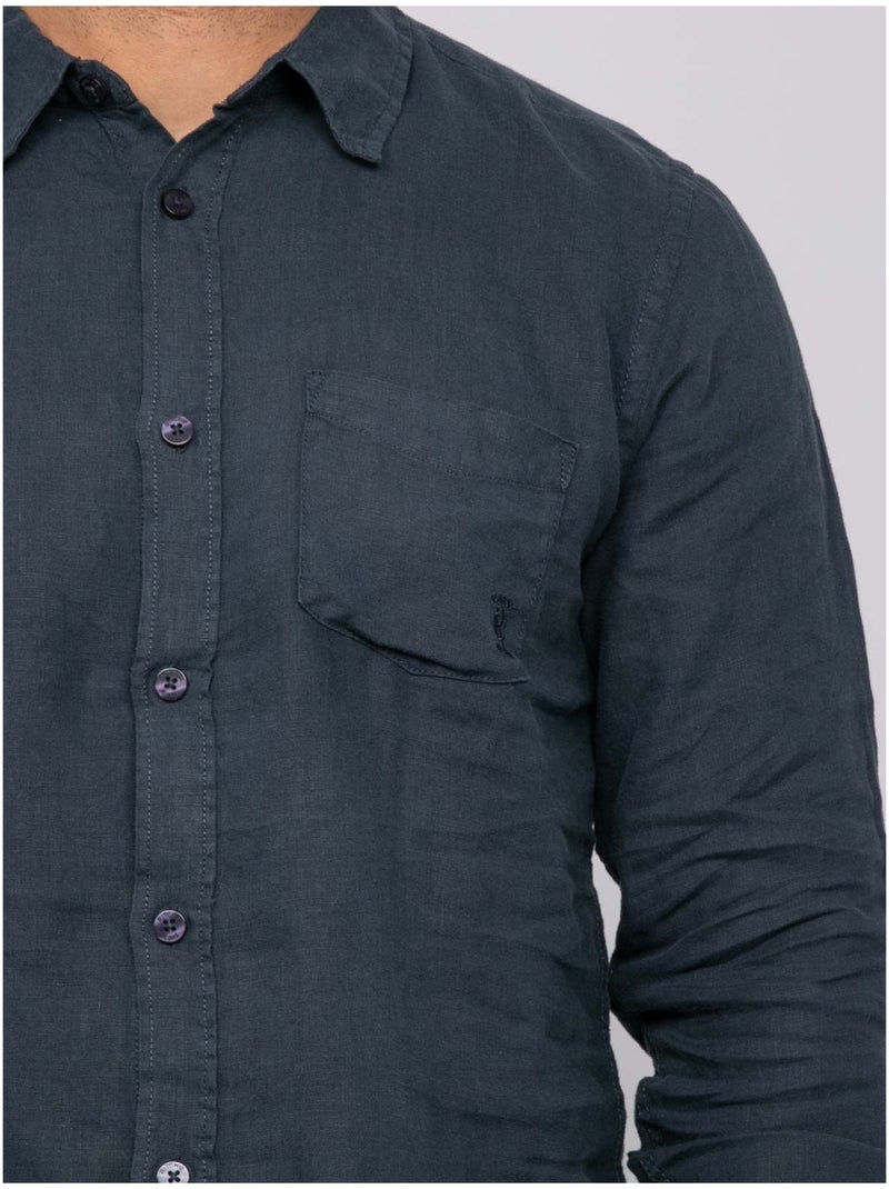 Camicia in lino DALAMO Blu marino - Kiabi