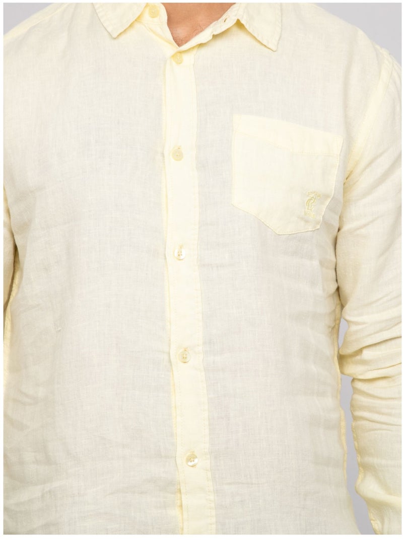 Camicia in lino DALAMO Giallo - Kiabi