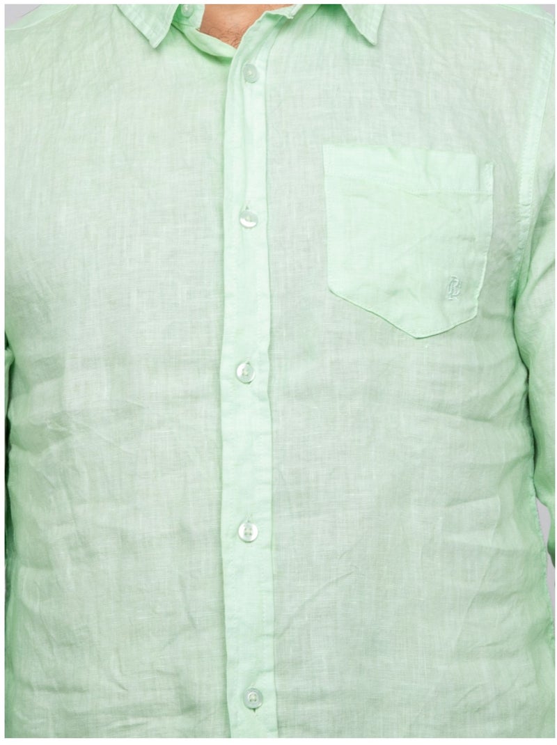 Camicia in lino DALAMO Verde - Kiabi