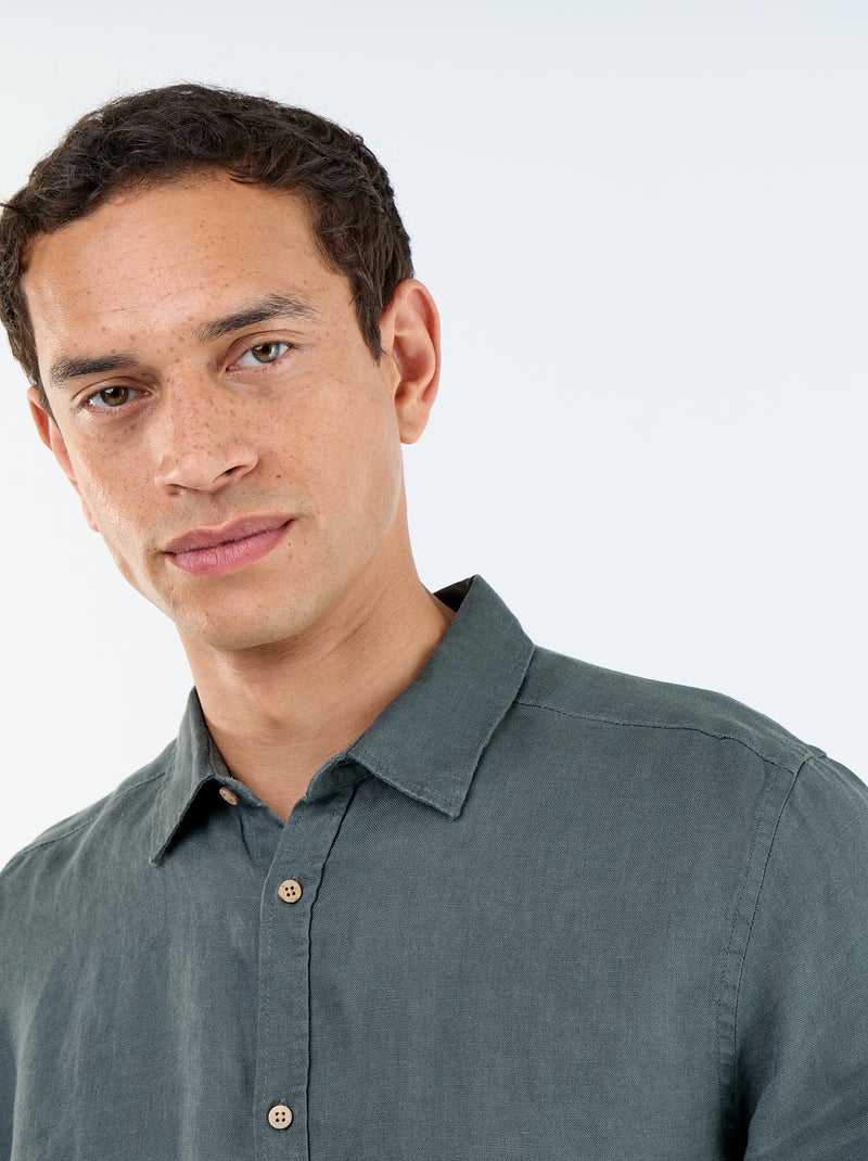 Camicia in lino Kaki - Kiabi