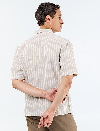 Camicia in lino misto a maniche corte