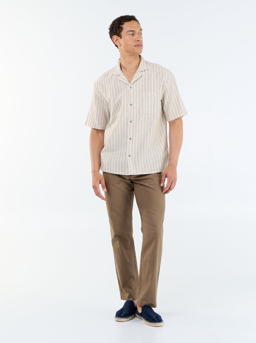 Camicia in lino misto a maniche corte - Kiabi