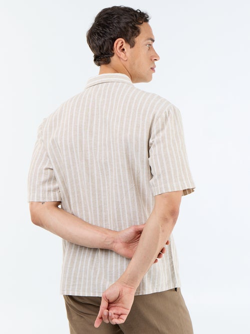 Camicia in lino misto a maniche corte - Kiabi
