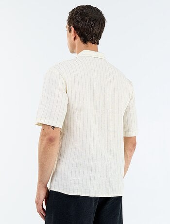 Camicia in lino misto a maniche corte