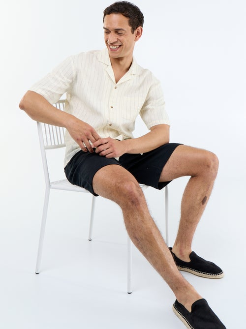 Camicia in lino misto a maniche corte - Kiabi