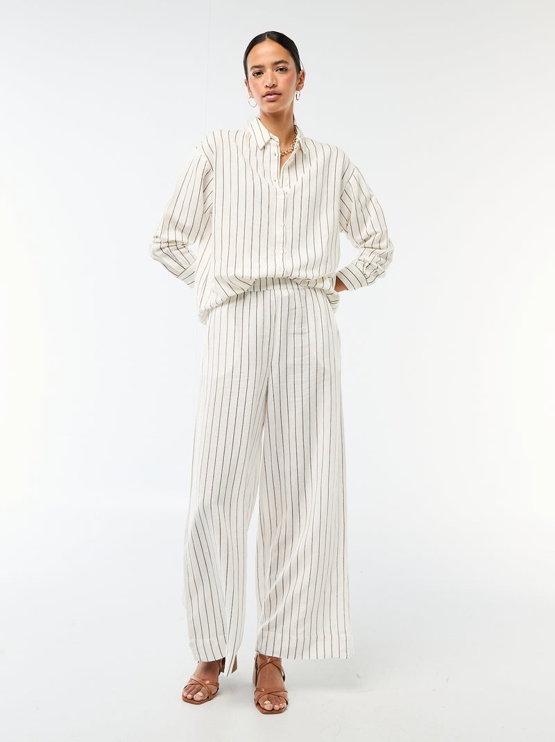 Camicia in lino misto Bianco - Kiabi