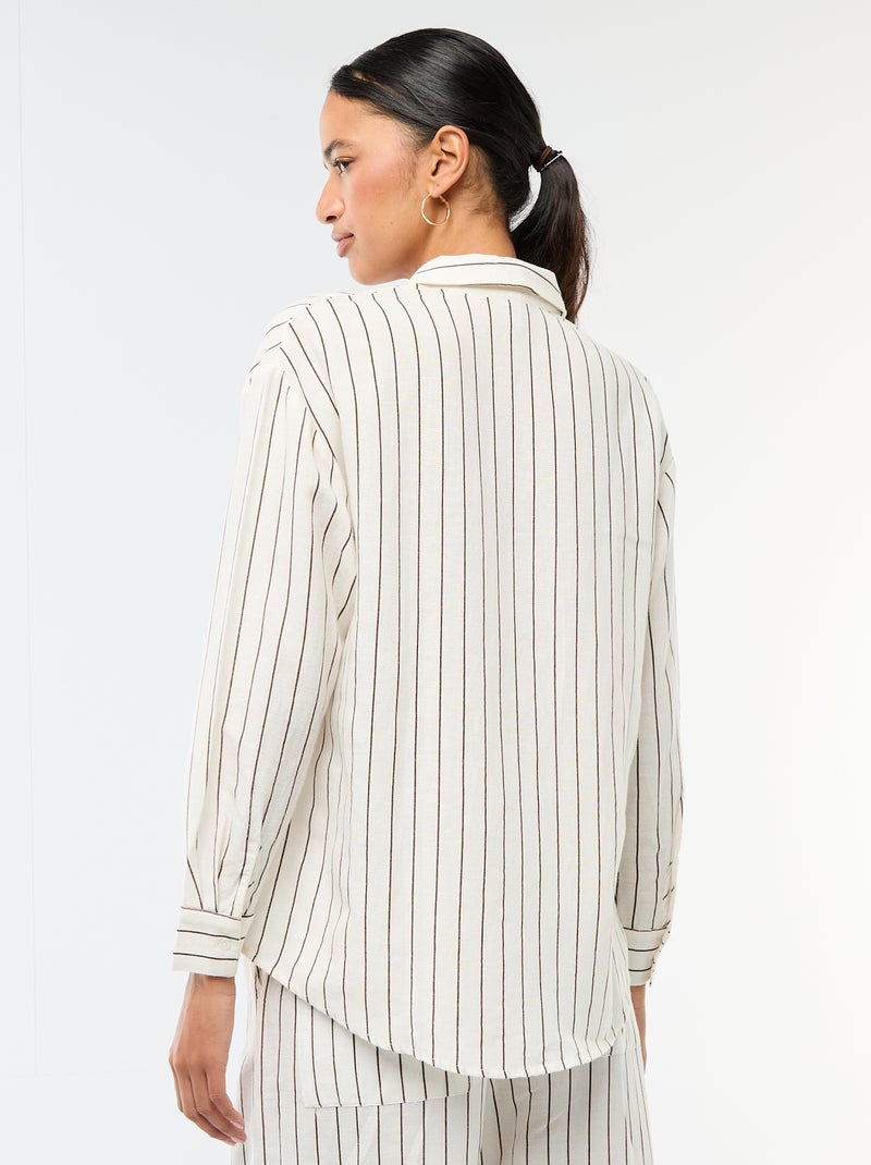 Camicia in lino misto Bianco - Kiabi