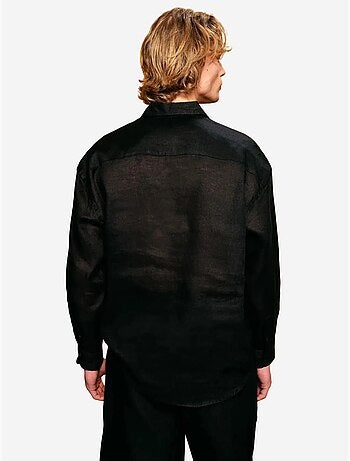 Camicia in lino regular fit con chiusura a bottoni giesto