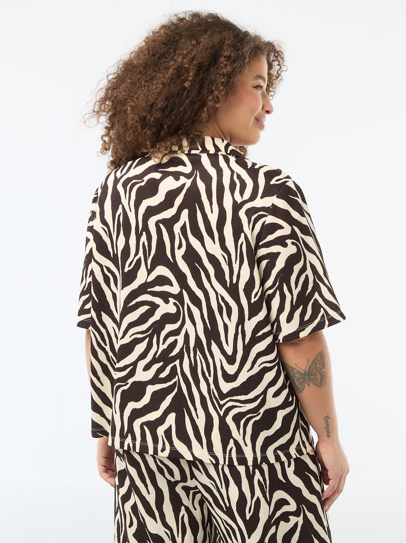 Camicia in maglia crêpe Marrone - Kiabi
