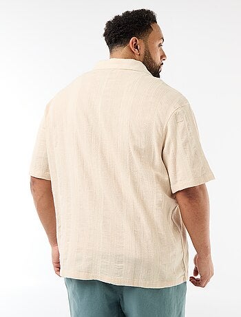 Camicia in maglia fantasia a maniche corte