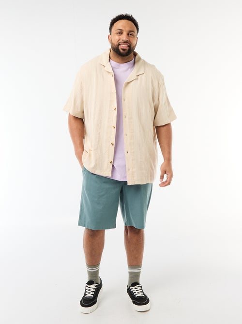 Camicia in maglia fantasia a maniche corte - Kiabi