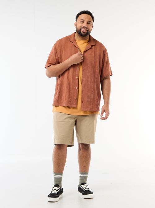 Camicia in maglia fantasia a maniche corte - Kiabi