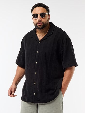 Camicia in maglia fantasia a maniche corte