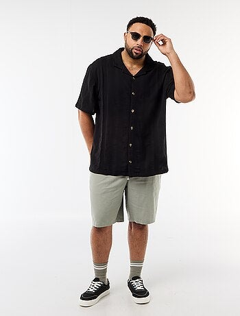 Camicia in maglia fantasia a maniche corte