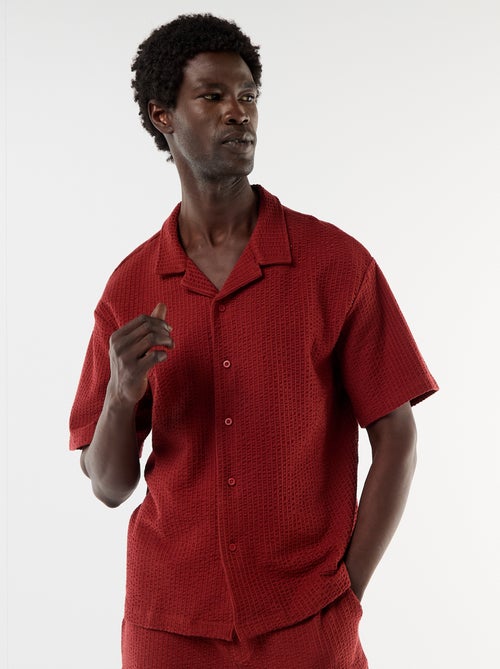 Camicia in maglia goffrata a maniche corte - Kiabi