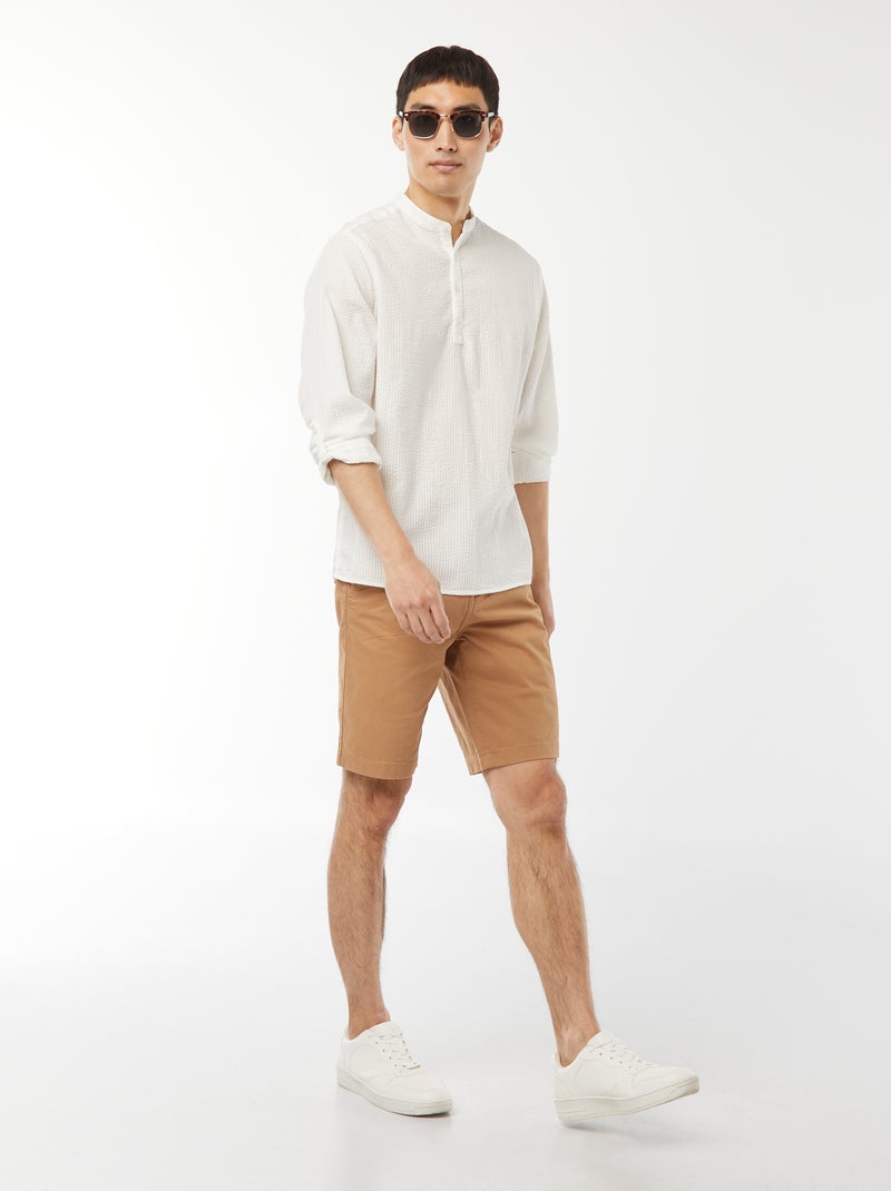 Camicia in maglia goffrata Bianco - Kiabi