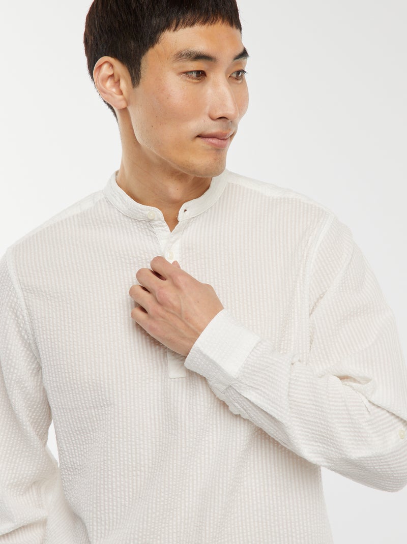 Camicia in maglia goffrata Bianco - Kiabi