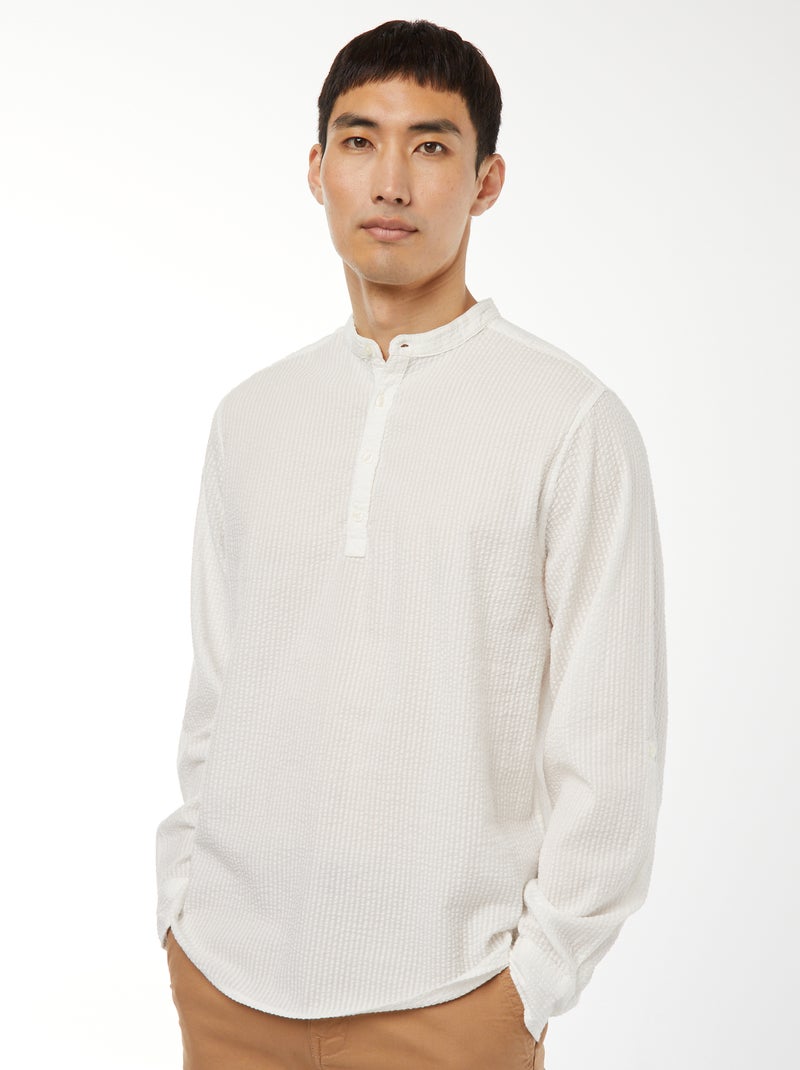 Camicia in maglia goffrata Bianco - Kiabi