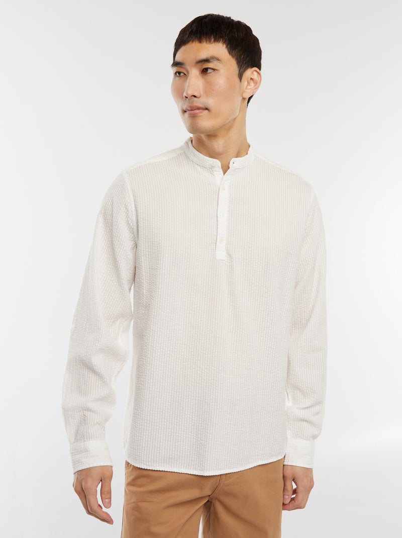 Camicia in maglia goffrata Bianco - Kiabi