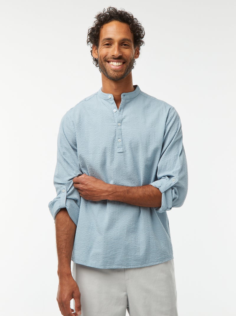 Camicia in maglia goffrata Blu - Kiabi