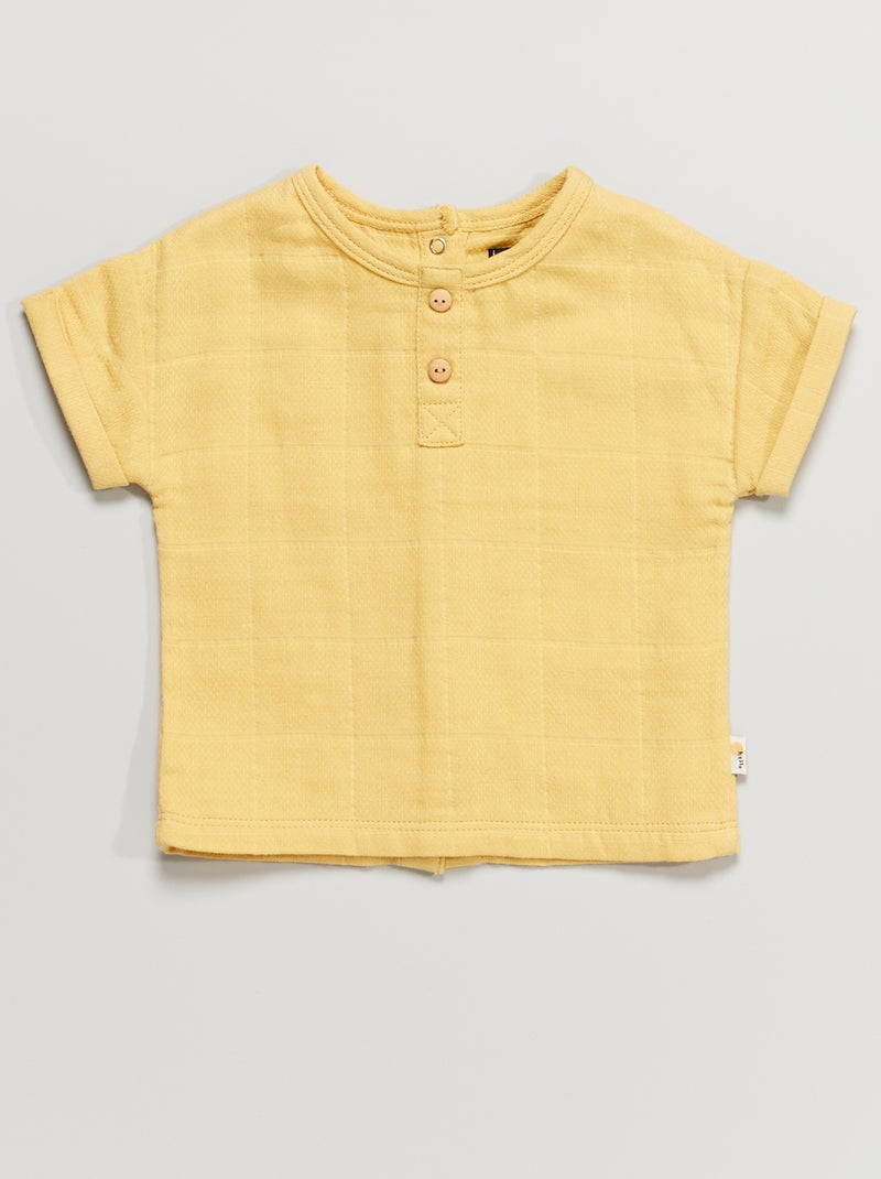 Camicia in maglia piqué giallo - Kiabi
